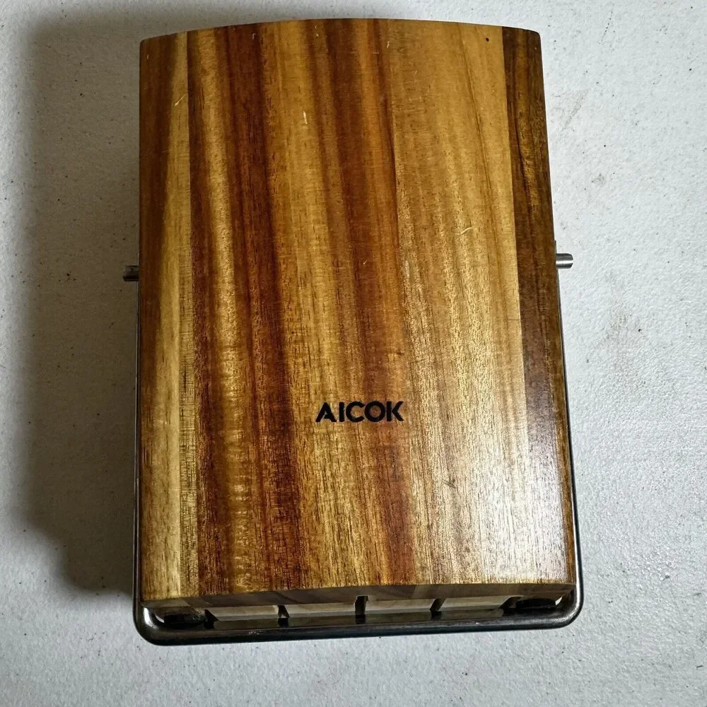 AICOCK Wooden Knife Block with metal kick stand [Item 0018]